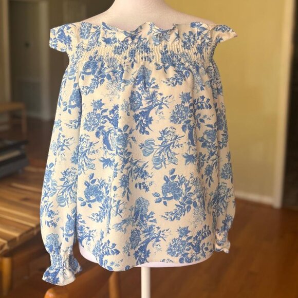 TUCKERNUCK Marguerite Off Shoulder FLORAL PRINT POPOVER TOP (Size SMALL) - Picture 6 of 8